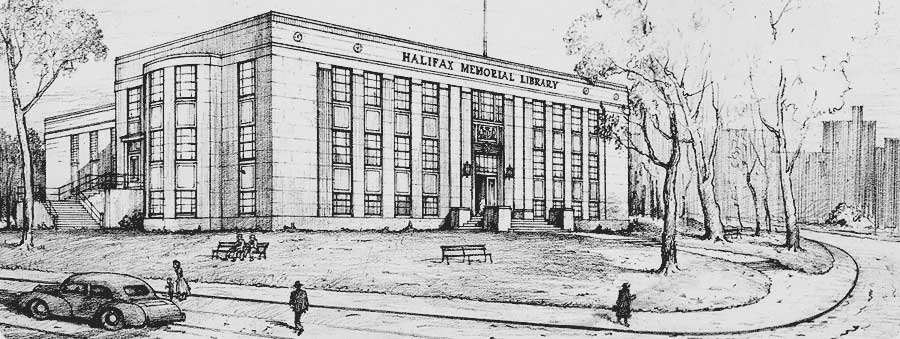 Fairn Postcard Sketch of Library